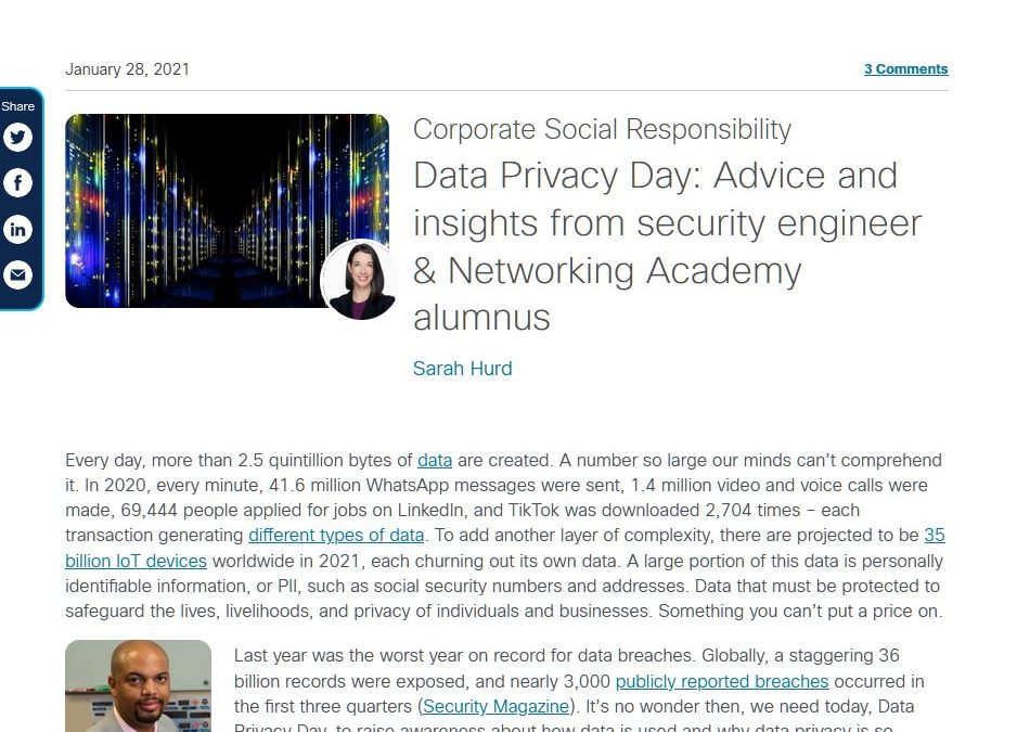 Cisco Thought Leadership Blog: Data Privacy Day